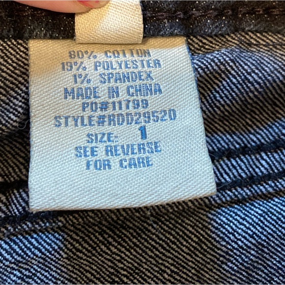 Paris Blues Zip Button Straight Leg/ Skinny Cotton Jeans Black Junior Size 1 - Picture 6 of 8